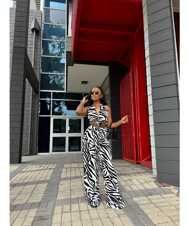 Sexy Summer Loose Women's Zebra Stripe Wide-Leg Pants