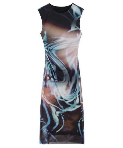 Sleeveless Bodycon Tie-dye Dress