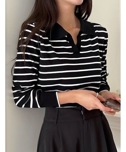 Striped V-Nek Top