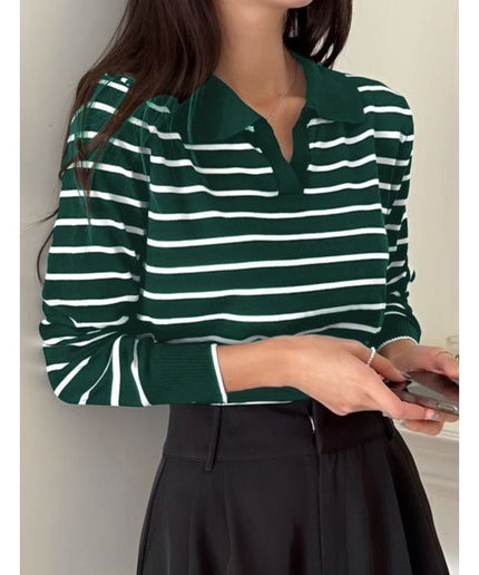 Striped V-Nek Top