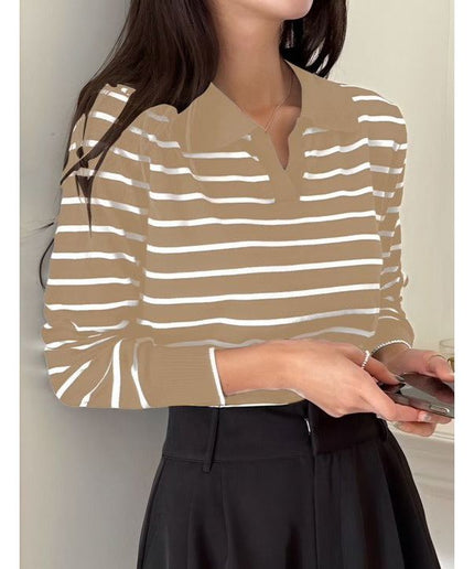 Striped V-Nek Top