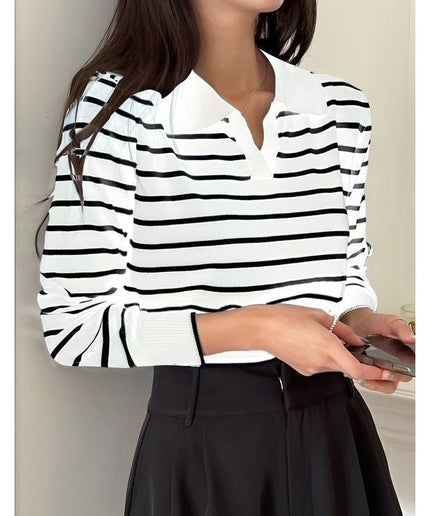 Striped V-Nek Top