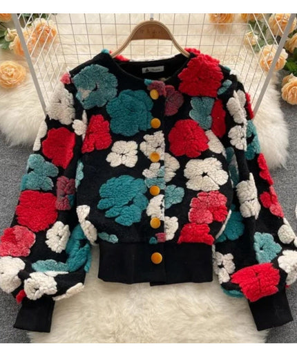 Flower Embraided Crop Jacket