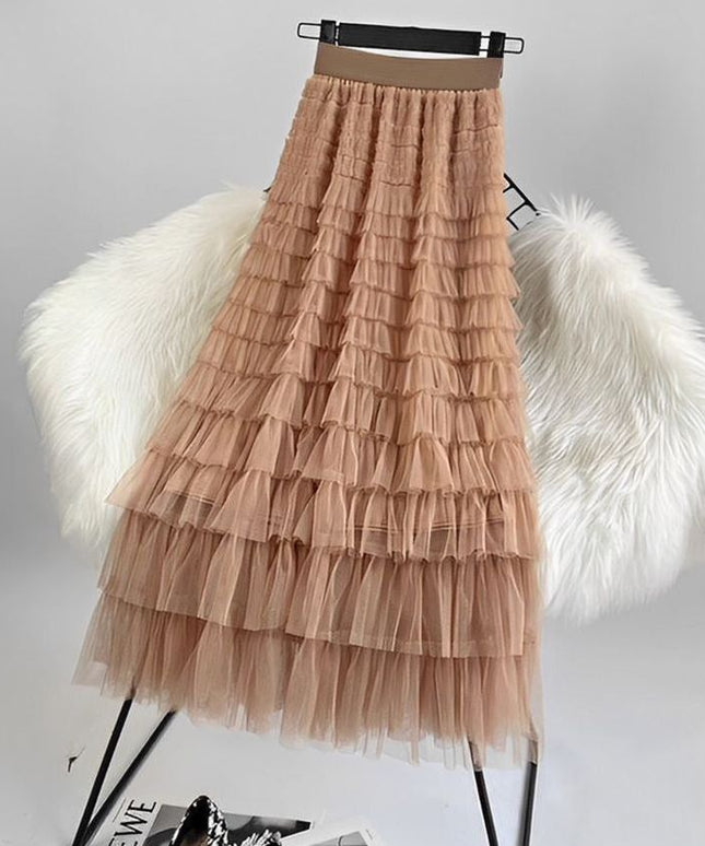 Feather High Waisted Tulle Skirt