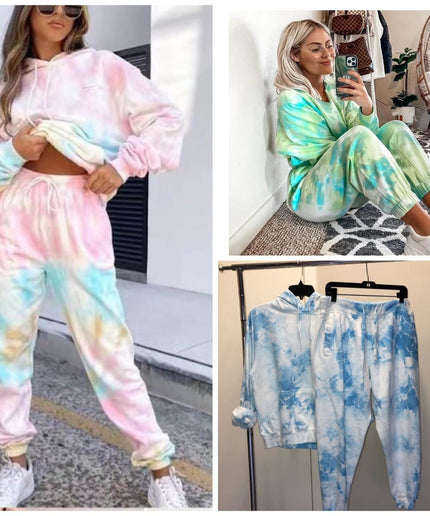 Tie Dye Multi Color Hooded Tracksuit