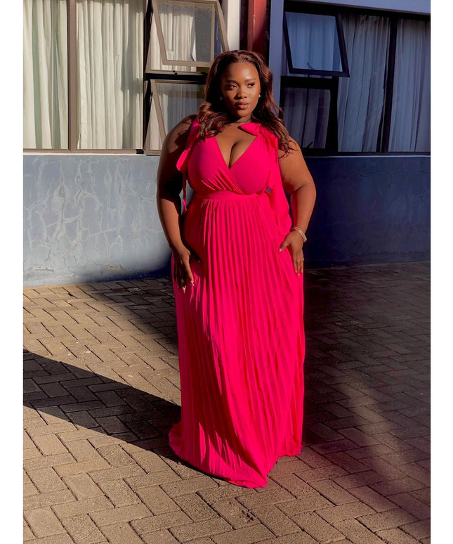 Plus Size Pleated Maxi Dress.