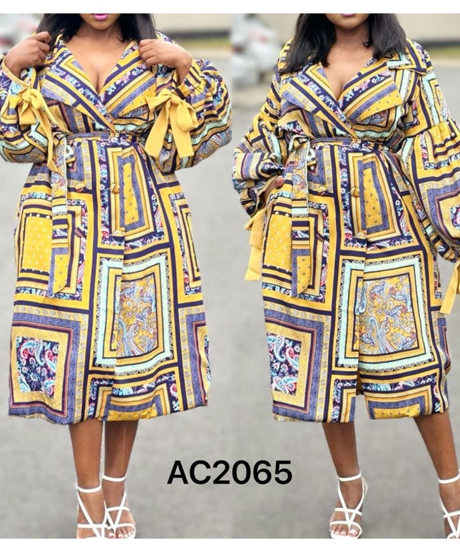 Ankara Long Sleeve Dress