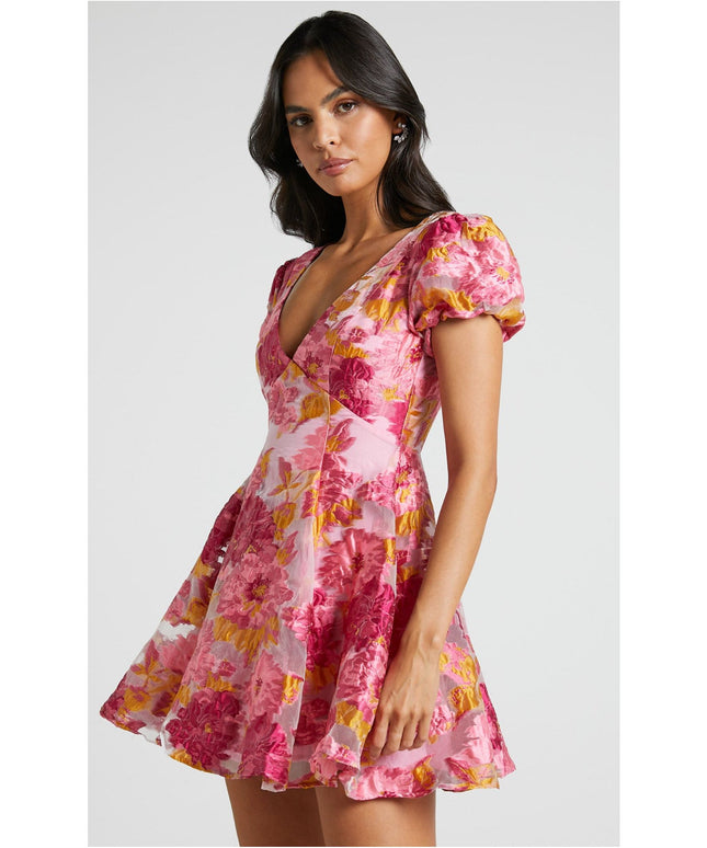 Floral Mini Puff Sleeve Dress