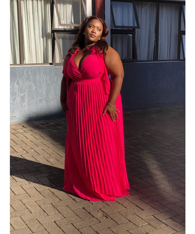 Plus Size Pleated Maxi Dress.