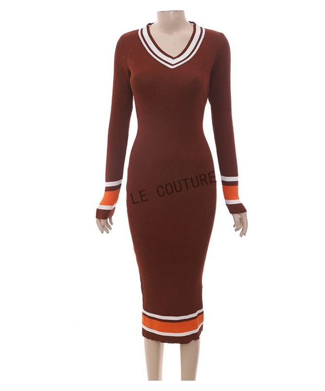 Knitted Round Neck Bodycon Dress