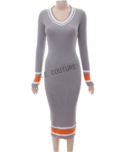 Knitted Round Neck Bodycon Dress