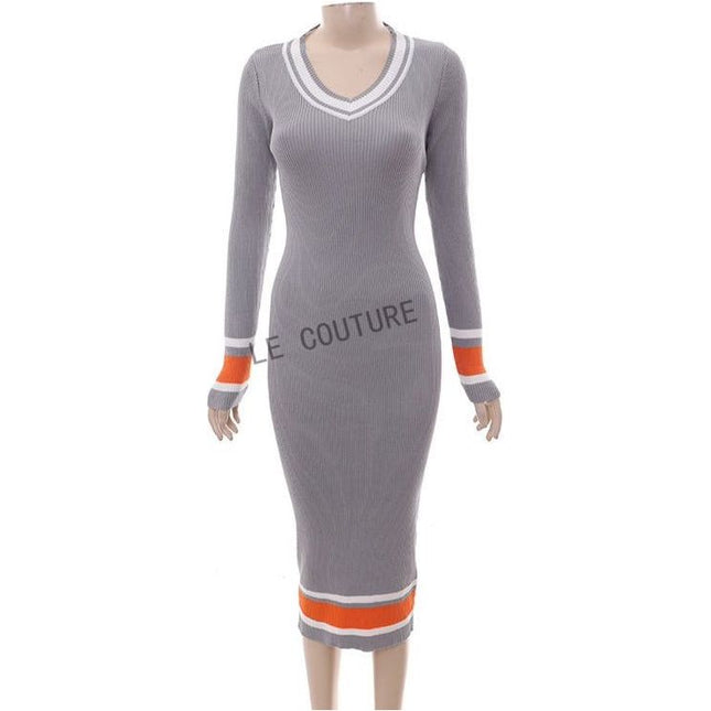 Knitted Round Neck Bodycon Dress