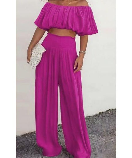 Sexy Loose Off Shoulder Top and Pant Set