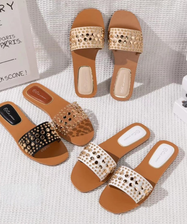 Casual Gold Flat Sandals