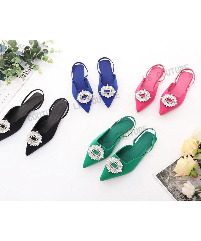 Pointed Toe Slingback Flat Sandals