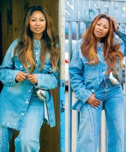 Denim Long Sleeve Button Jacket.