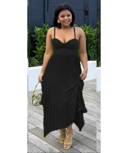 Elegant Pleated Midi Dress