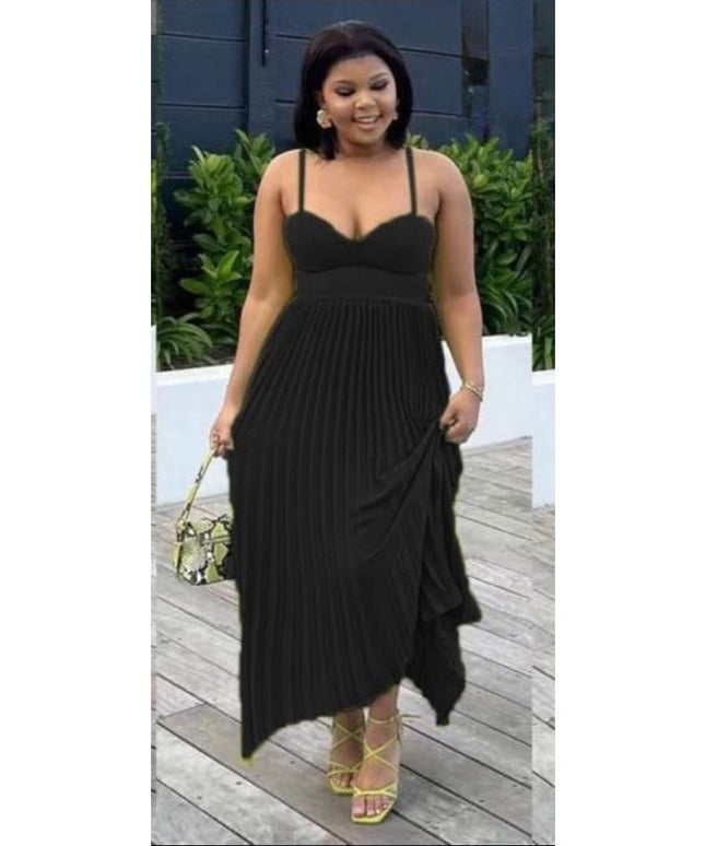 Elegant Pleated Midi Dress