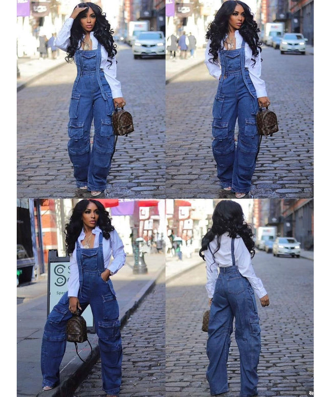 Denim Loose Vintage Jumpsuit.