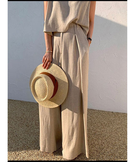 Summer Sleeveless Tank Top And Wide Leg Pants Sets