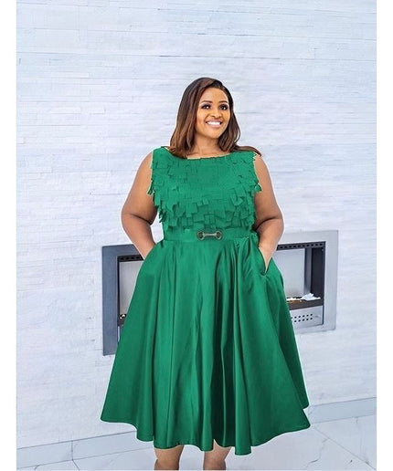 Sleeves Plus-Size Dress