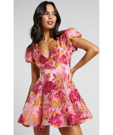 Floral Mini Puff Sleeve Dress