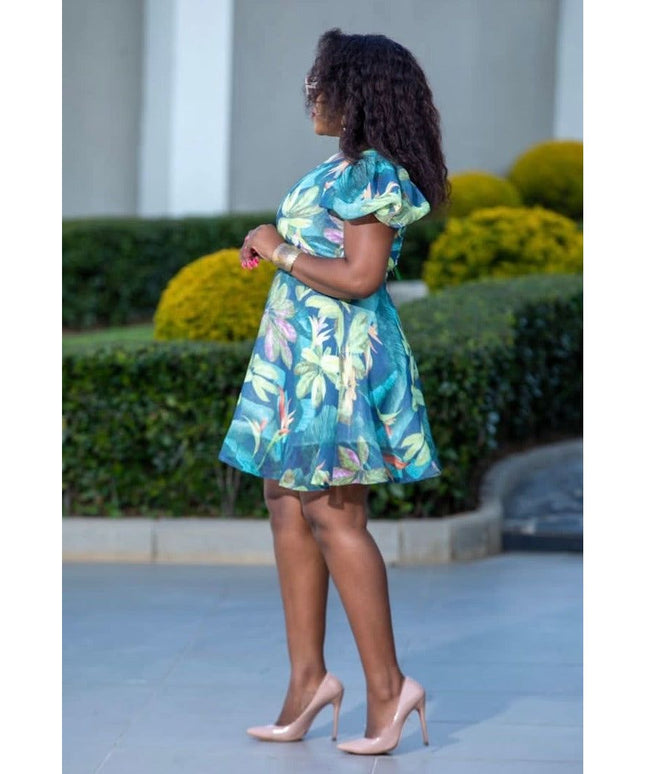 Short Sleeve Floral Dress