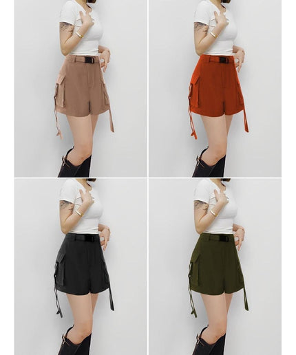 High Waist Work Wear Wide Leg Short Pants