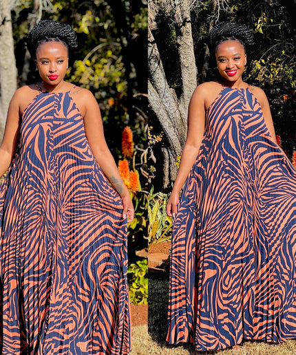 Zebra Sleeveless Maxi Dress