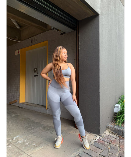 High waisted pant and crop top Gym set