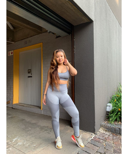 High waisted pant and crop top Gym set