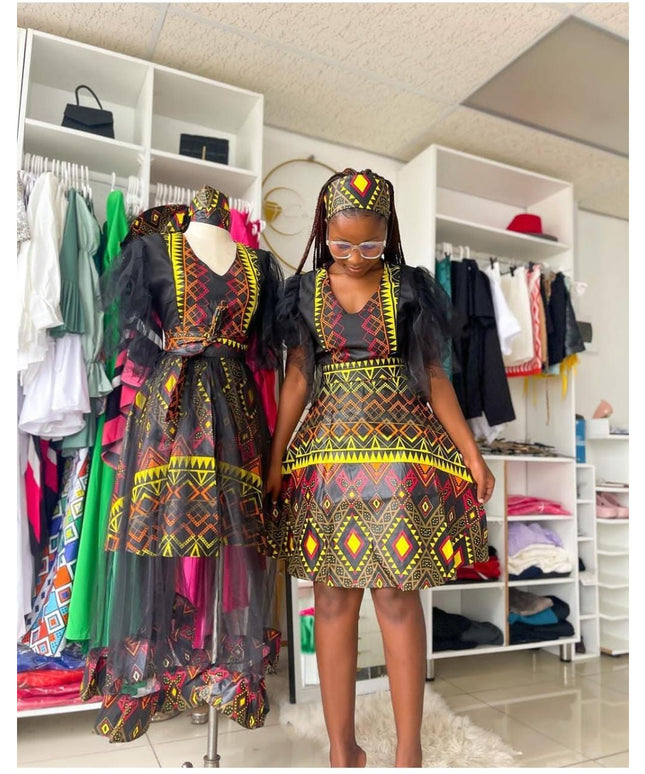 African Printed Traditional 2 pieces Set Dress