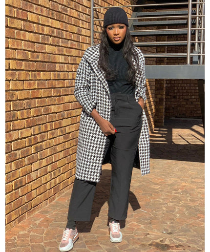 Plaid Print Belted Overcoat