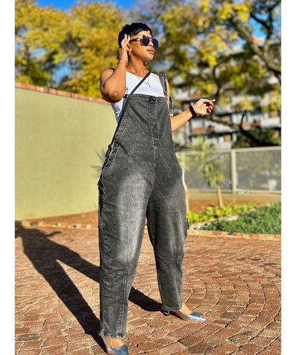 Casual Strappy Denim Jumpsuit