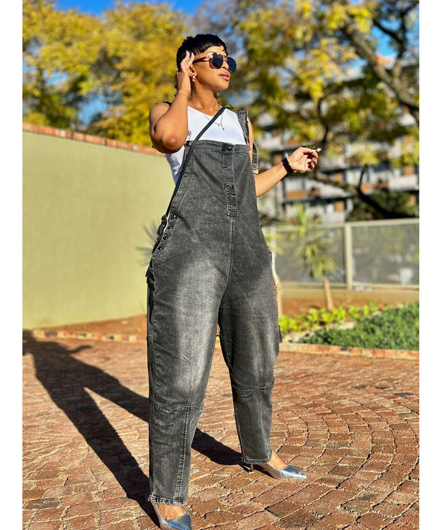 Casual Strappy Denim Jumpsuit