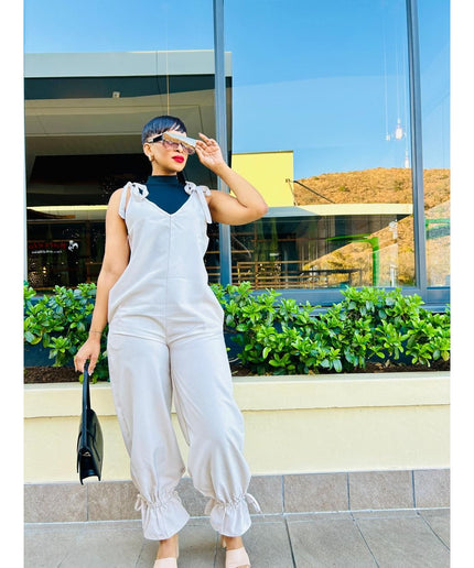 Loose Cold Shoulder V-Neck Jumpsuits