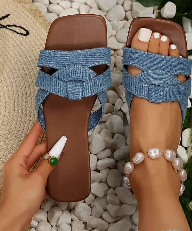 Denim Flat Sandals