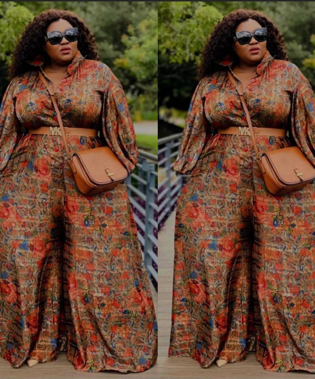 Plus-Size Palazzo Floral Jumpsuit