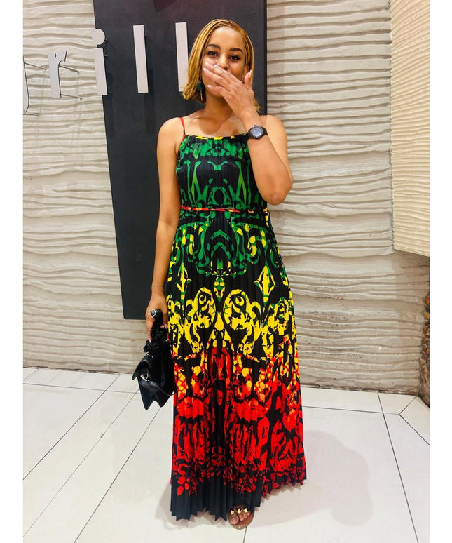 Rasta Sleeveless Maxi Summer Dress