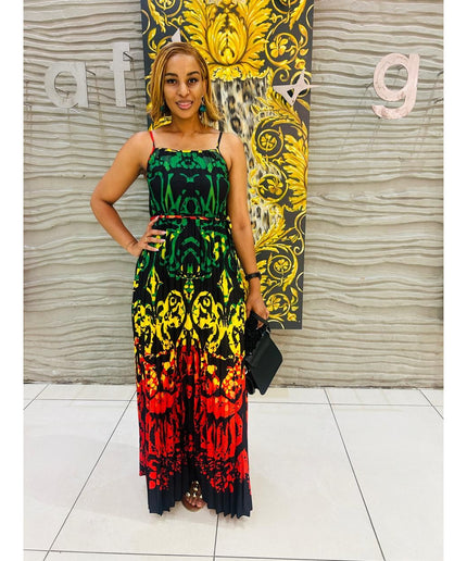 Rasta Sleeveless Maxi Summer Dress