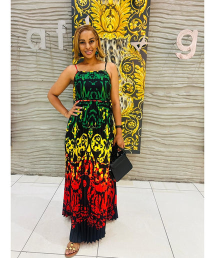 Rasta Sleeveless Maxi Summer Dress