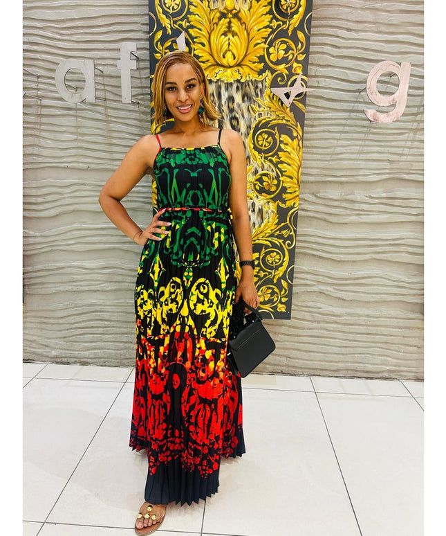 Rasta Sleeveless Maxi Summer Dress