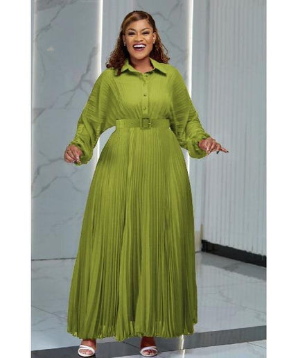 Long Sleeves Pleated Evening Dress