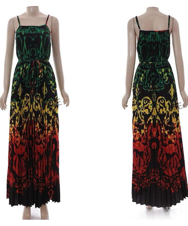 Rasta Sleeveless Maxi Summer Dress