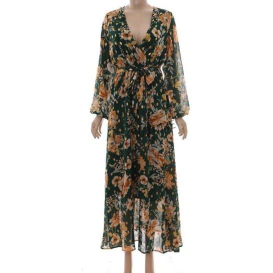 Floral Chiffon French retro A-line Dress