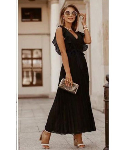 Sleeveless Pleated Maxi Dress