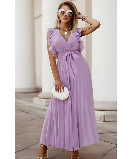 Sleeveless Pleated Maxi Dress