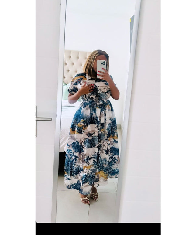 Floral Buttoned Maxi Dress