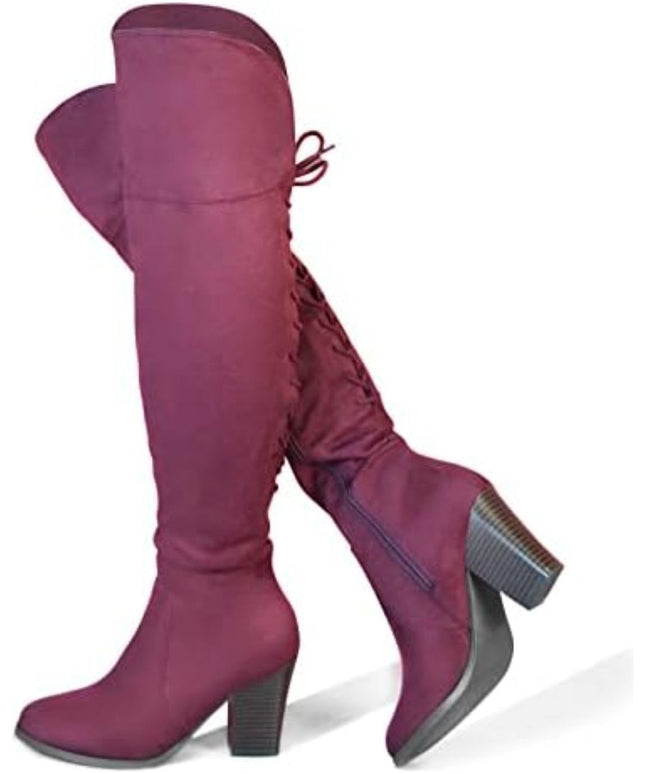 Long Thick Heel Boots