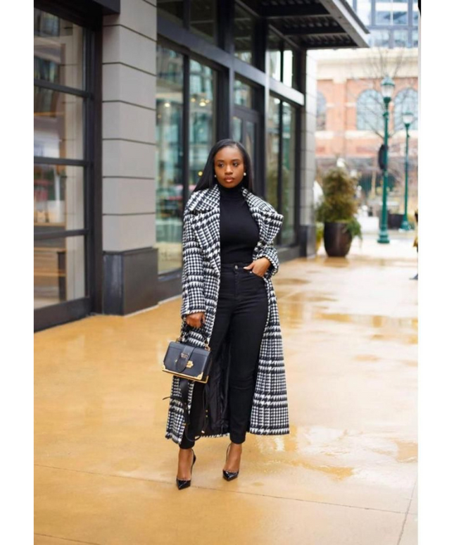 Plaid Thick Long Jacket